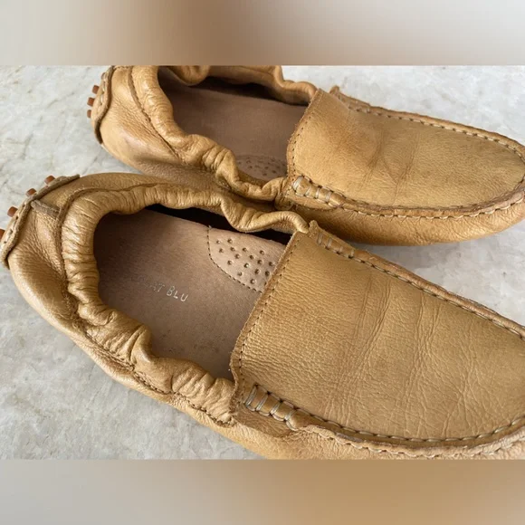 Chocolate Blu natural brown/cognac leather drivers, size 6.5 - Picture 6 of 7